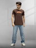 Puff Print Slim Fit T-Shirt | Brown