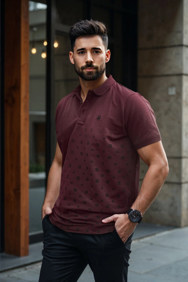 Casual Ombre Polo T-Shirt | Maroon