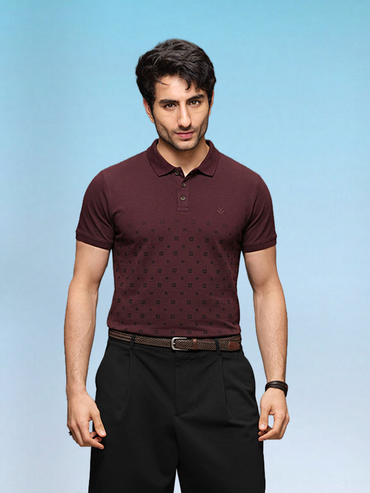 Casual Ombre Polo T-Shirt | Maroon