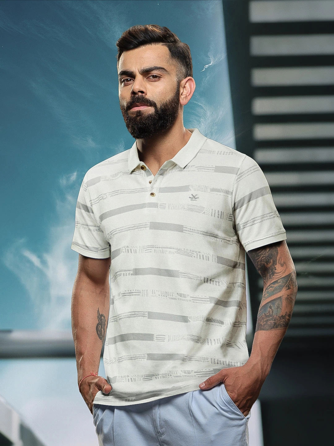 Pure Cotton Yarn Dyed Polo | Off-White
