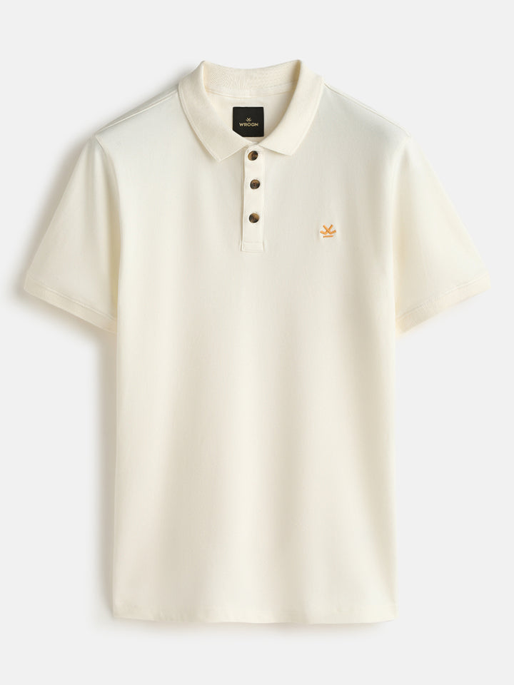 Cotton Blend Polo T-Shirt | Off White