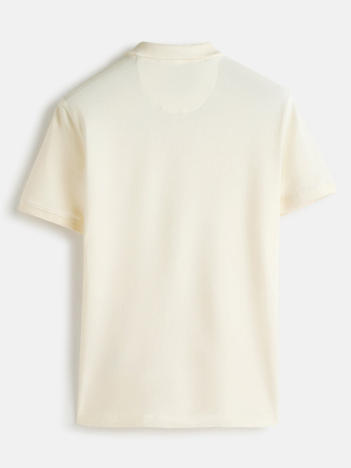 Cotton Blend Polo T-Shirt | Off White
