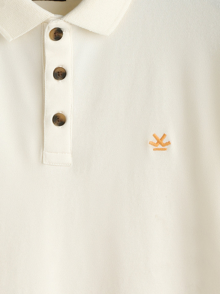 Cotton Blend Polo T-Shirt | Off White