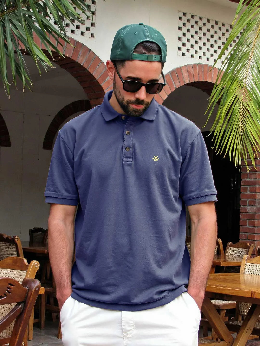 Cotton Blend Polo T-Shirt | Purple