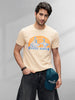 Flock Printed Slim Fit T-Shirt | Khaki