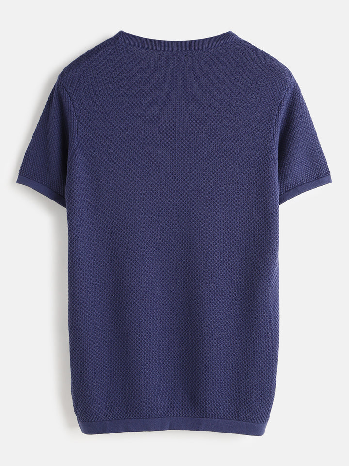 Casual Flat Knit T-Shirt | Purple