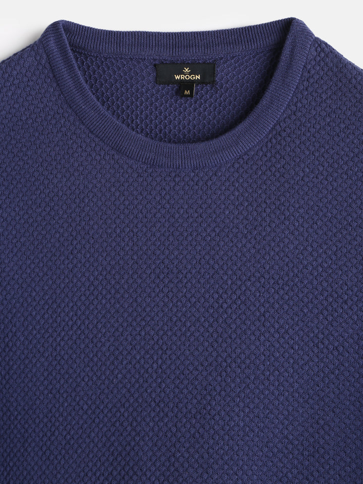 Casual Flat Knit T-Shirt | Purple