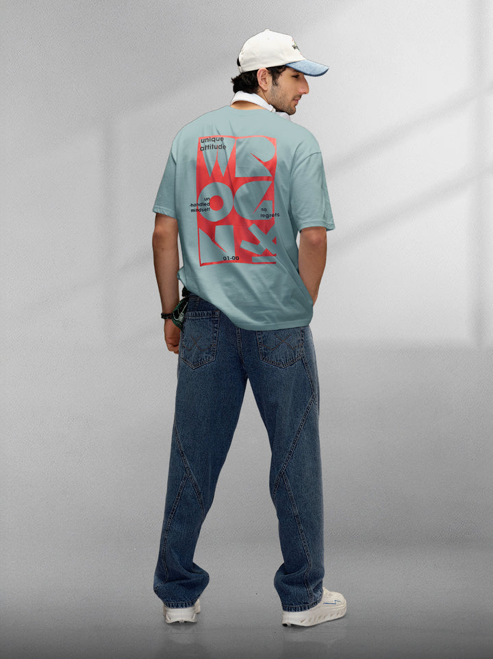 Back Printed Oversized T-Shirt | Green