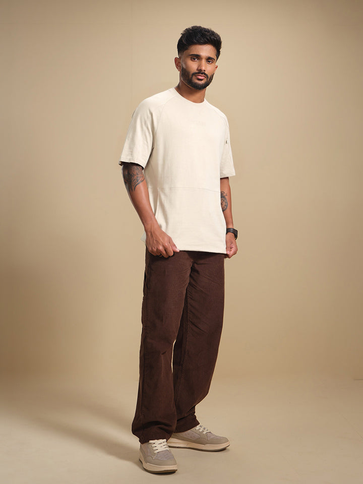 Raglan Sleeve Patch Pocket T-Shirt | Beige