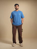 Oversized Crew Neck T-Shirt With Hd Print | Blue