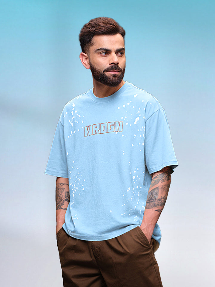 Retro Washed Effect Oversized Fit T-shirt | Blue