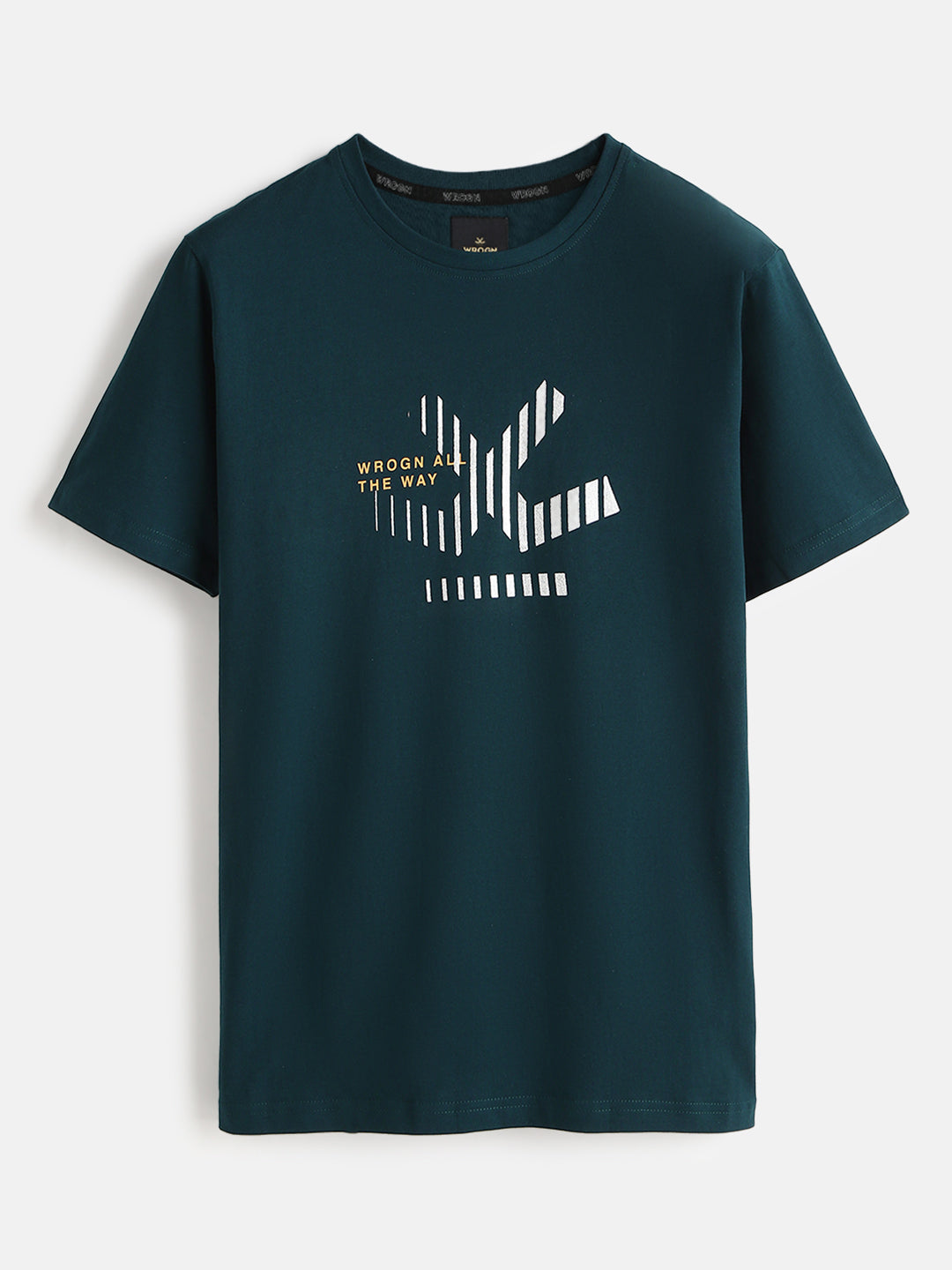 Foil Printed Slim Fit T-Shirt | Green