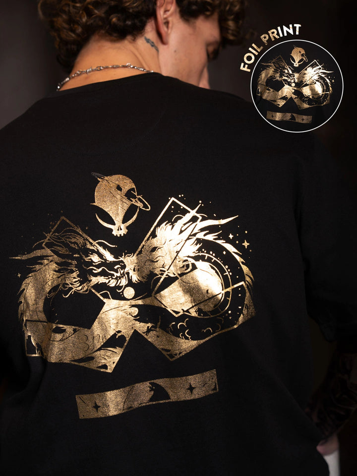 Wrogn X Aliens - The Yin-Yang Dragons | Black T-Shirt
