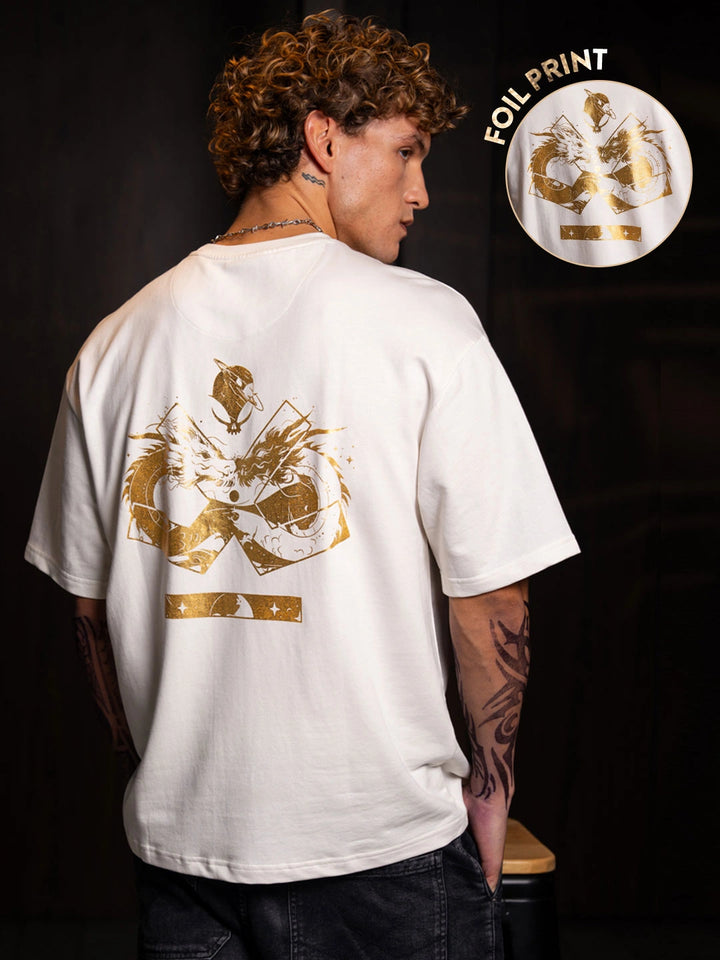 Wrogn X Aliens - The Yin-Yang Dragons | Off White T-Shirt