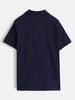 Solid Textured Slim Fit Polo T-Shirt  | Navy Blue