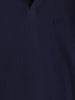 Solid Textured Slim Fit Polo T-Shirt  | Navy Blue