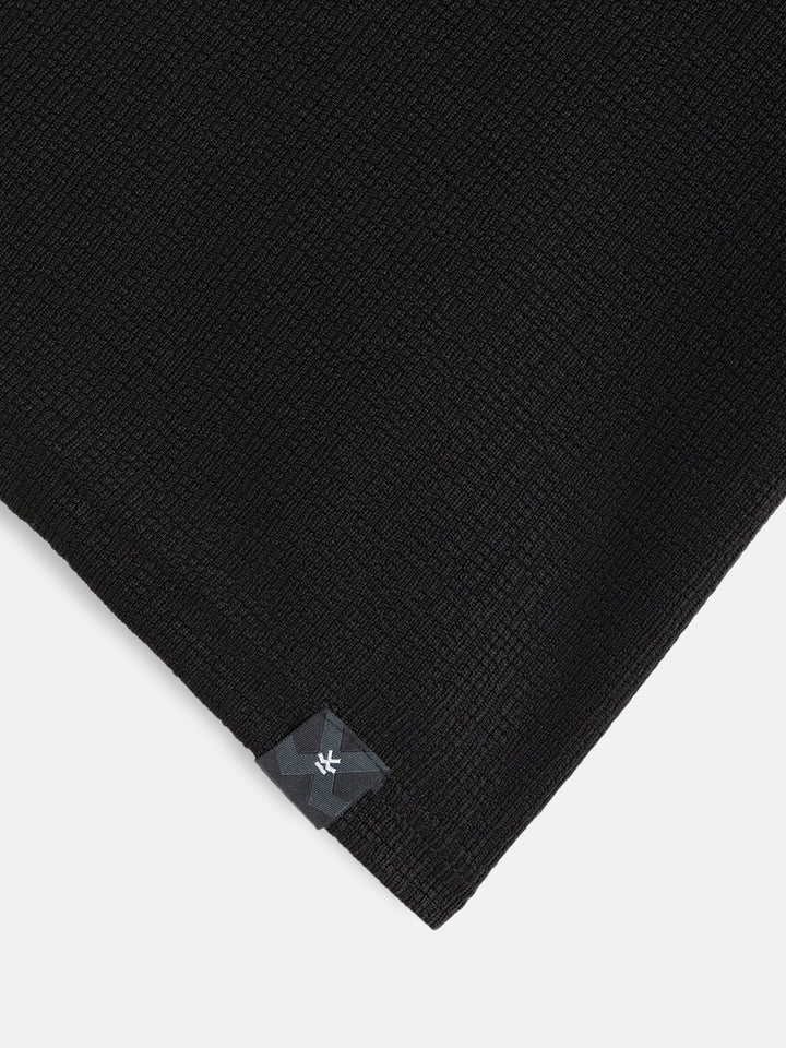 Jacquard Textured Knit Polo In Slim Fit  |  Black