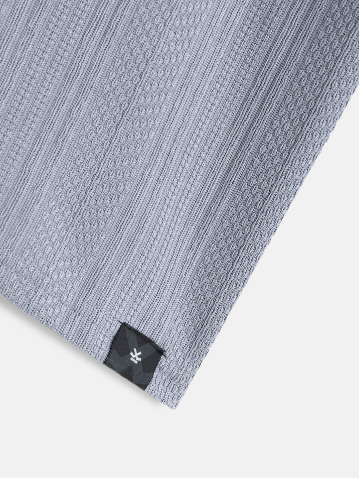 Jacquard Textured Knit Polo In Slim Fit  |  Grey