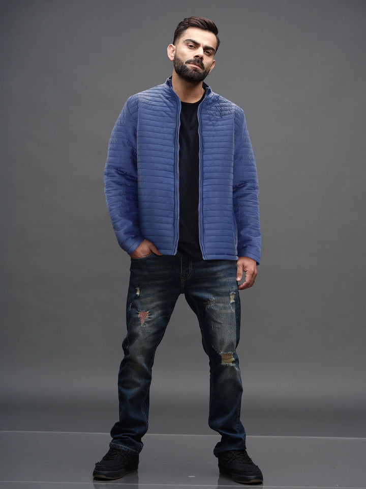 Men's Casual Regualr Fit Puffer Jacket  | Navy Blue