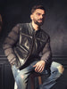 Men's Casual Slim Fit Biker Jacket | Black