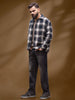 Men's Casual Regualr Fit Checkered Pattern Shacket | Black
