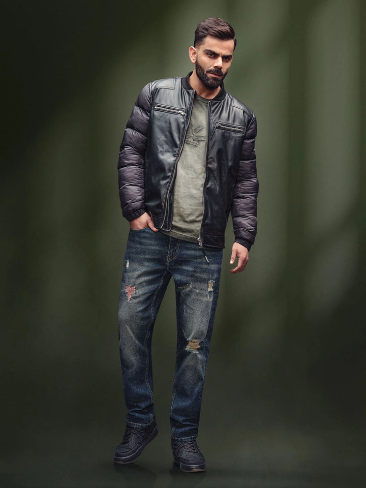 Solid Skinny Crop Distressed Jeans | Blue