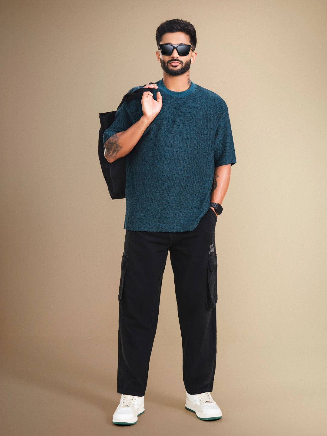 Solid Heavy Fade Loose Fit Jeans | Black