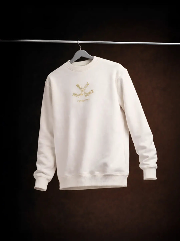 Men's Casual Branded Comfort Fit Sweatshirt  | Snow White