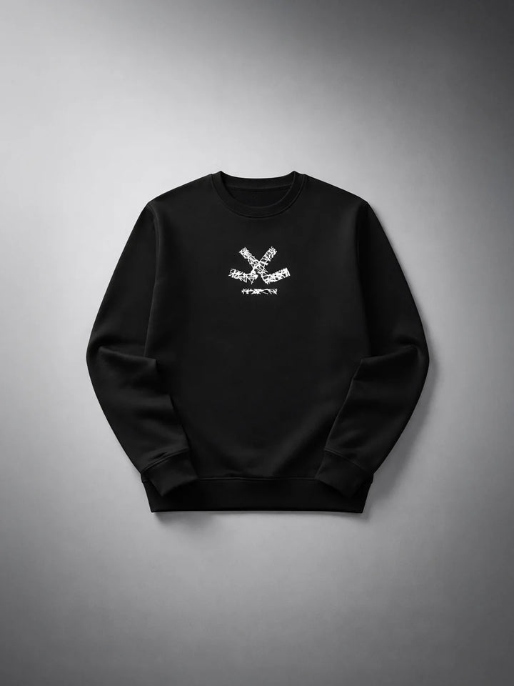 Men's Casual Branded Comfort Fit Sweatshirt  | Black