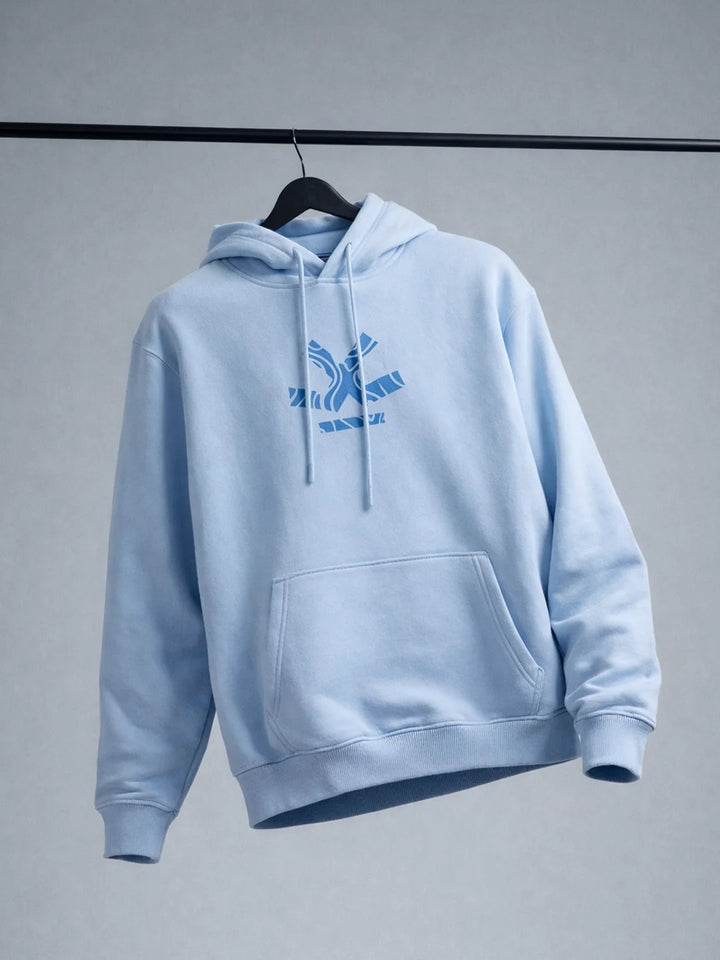 Men’s minimal powder blue hooded sweatshirt | Powder Blue