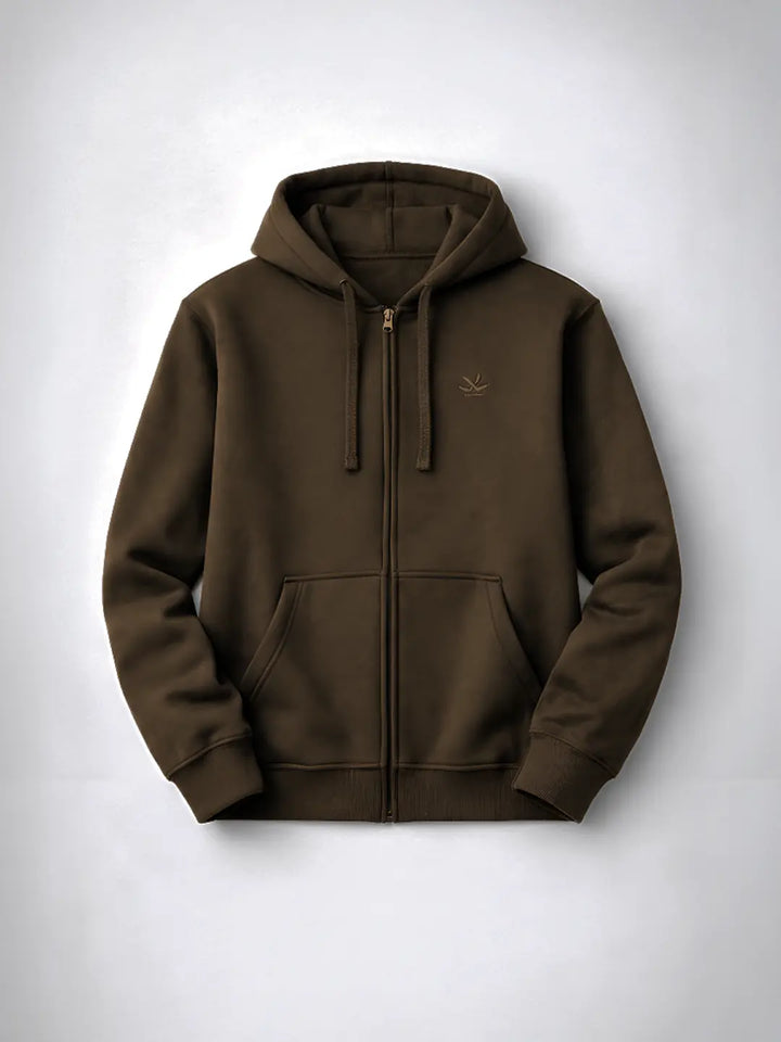 Men’s Solid Zip-Up Hoodie Sweatshirt | Olive