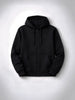 Men's Solid Zip-Up Hoodie Sweatshirt  | Black