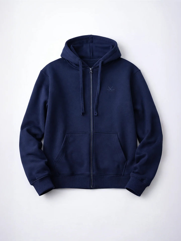 Men’s Solid Zip-Up Hoodie Sweatshirt | Blue