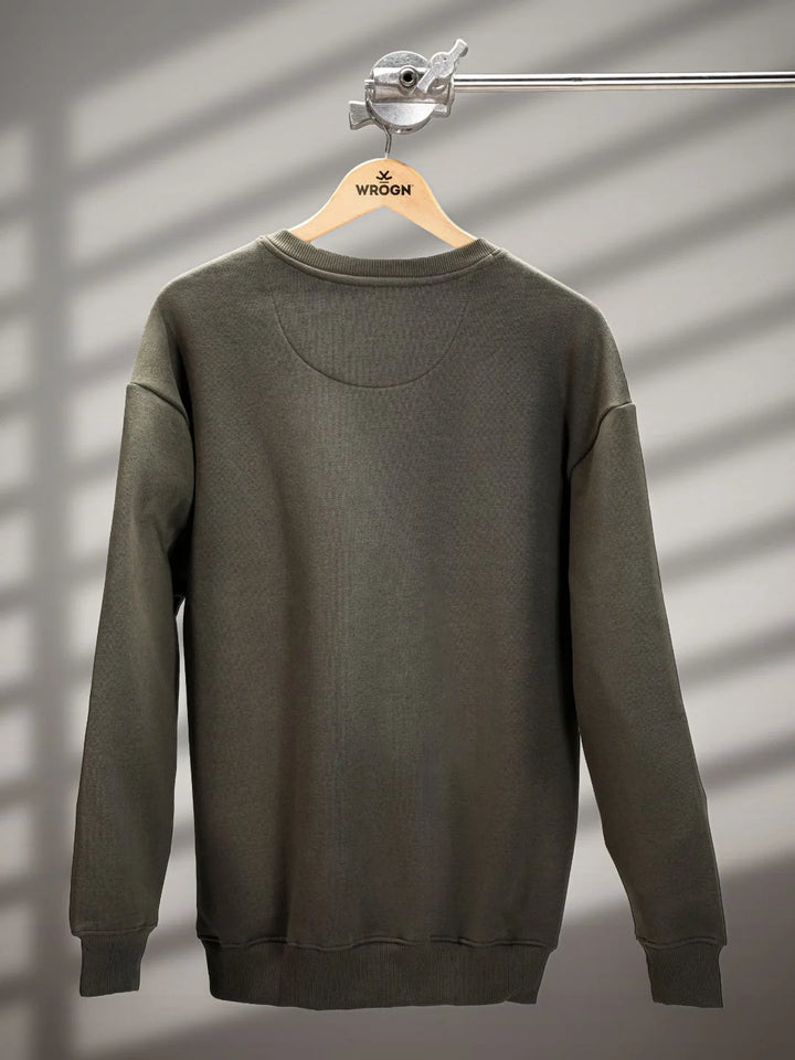 Utility Pocket Detail Casual Sweatshirt | Olive