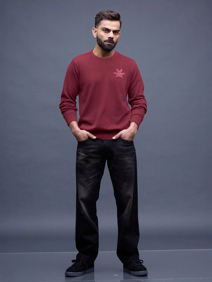 Men's Casual Comfort Fit Branded Sweatshirt | Maroon
