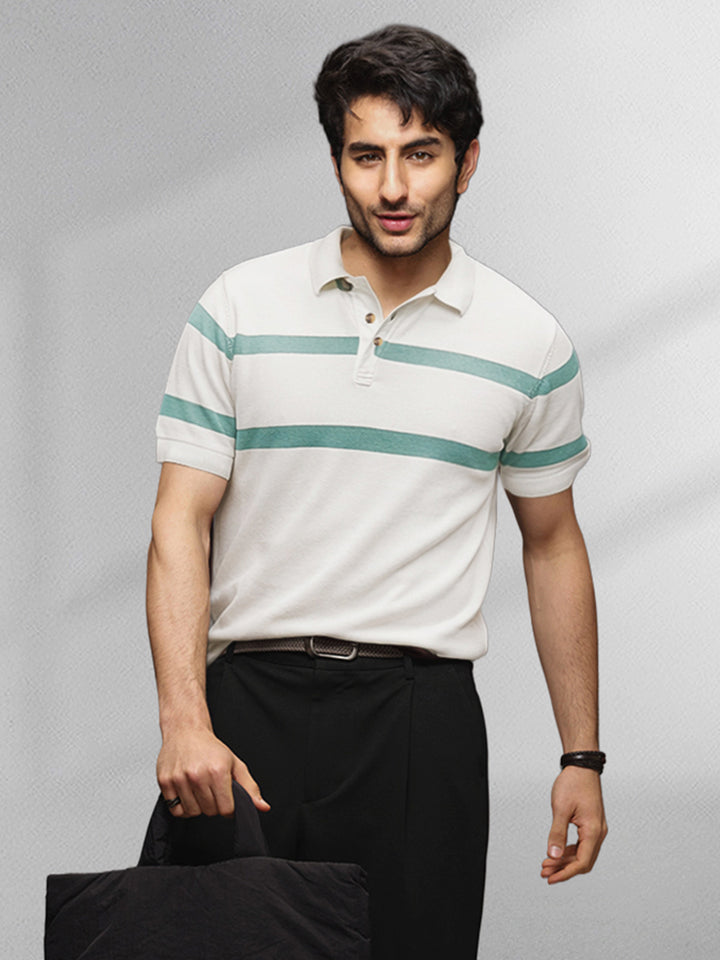 Flat Knit Slim Fit T-Shirt | Off White