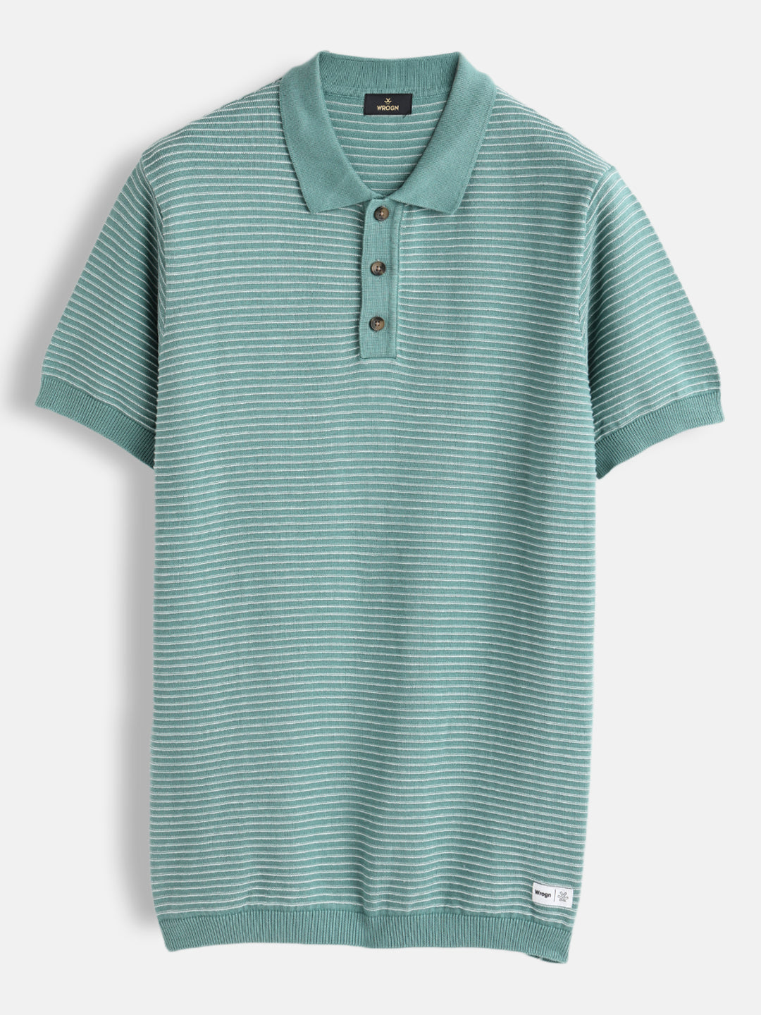 Slim Fit 100% Cotton Flat Knit Polo | Green