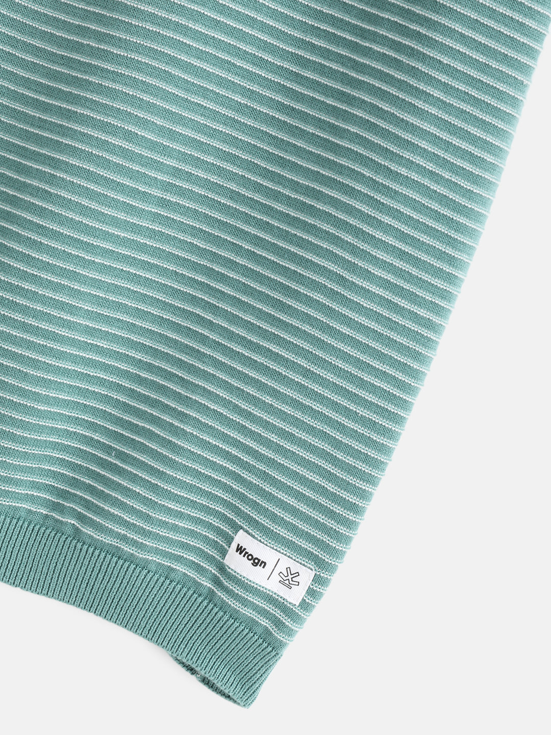 Slim Fit 100% Cotton Flat Knit Polo | Green