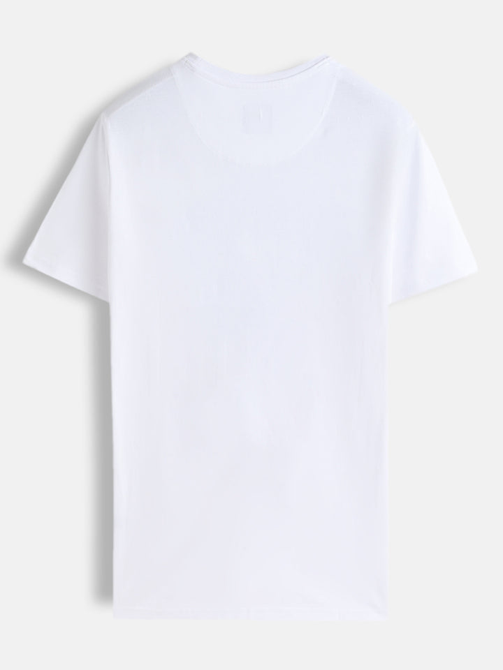 Graffiti Printed Slim Fit T-Shirt | White