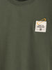 Solid Oversized T-Shirt With Printed Canvas Patch And Raw Edge Detail | Olive