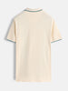 Cross-Stitch Inspired Printed Striped Slim Fit Shirt | Beige