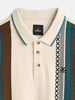 Cross-Stitch Inspired Printed Striped Slim Fit Shirt | Beige