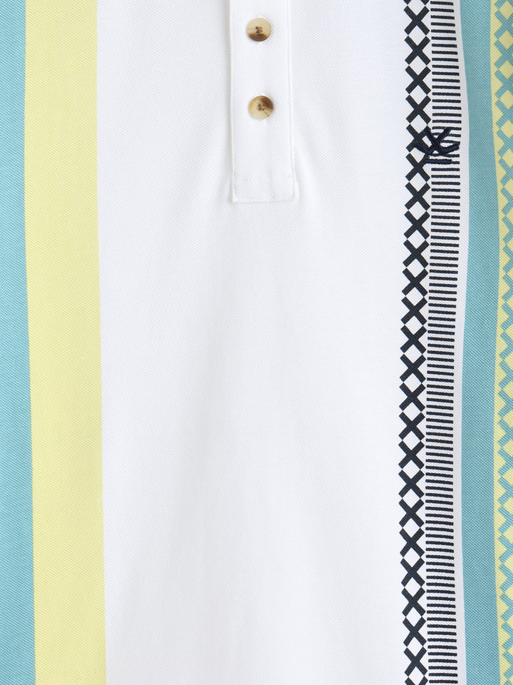 Embroidered Look Polo T-Shirt | White