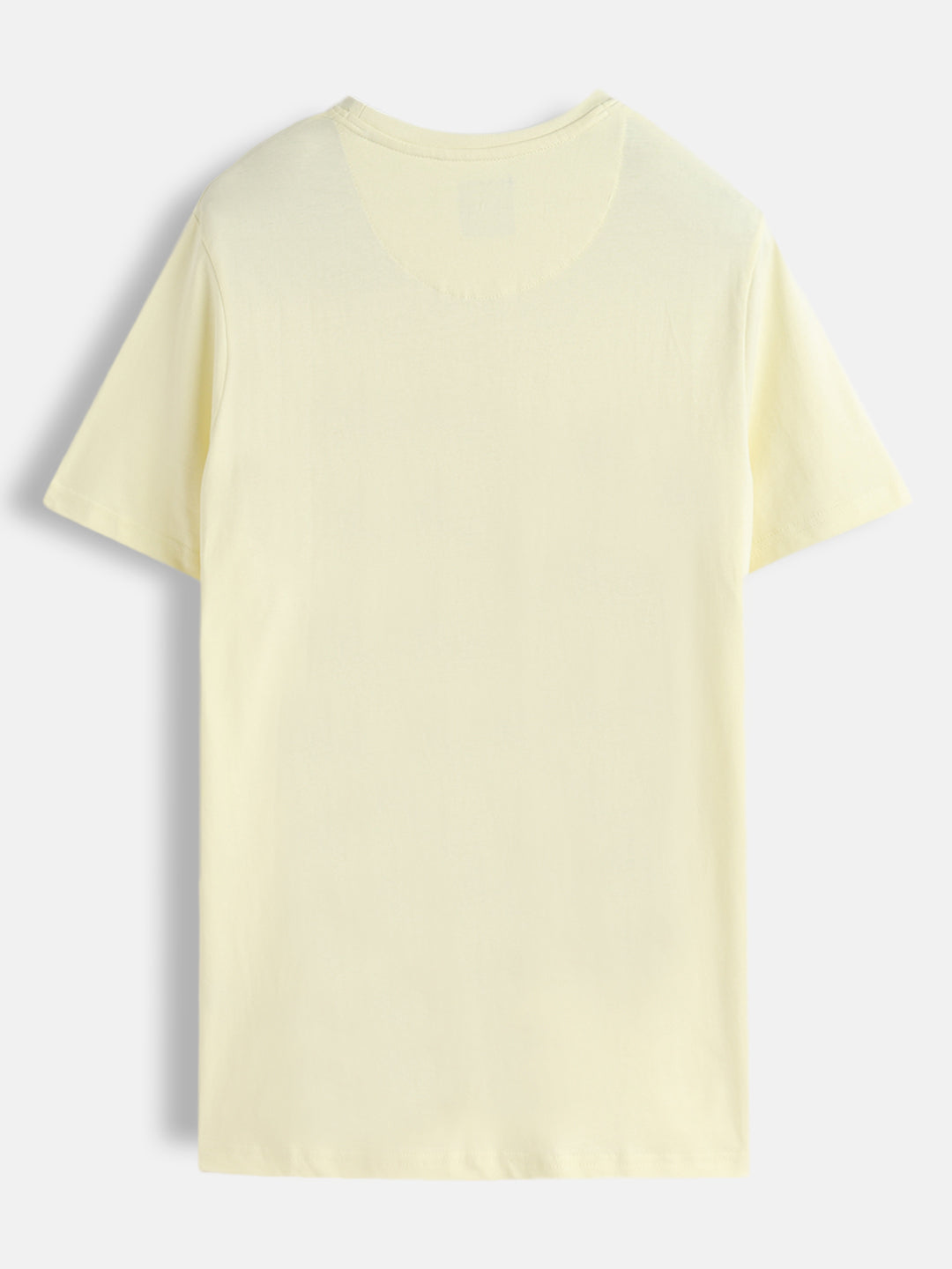 Zen Inspired Chest Print Graphic Crew Neck T-Shirt  |  Yellow