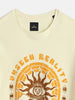 Zen Inspired Chest Print Graphic Crew Neck T-Shirt  |  Yellow