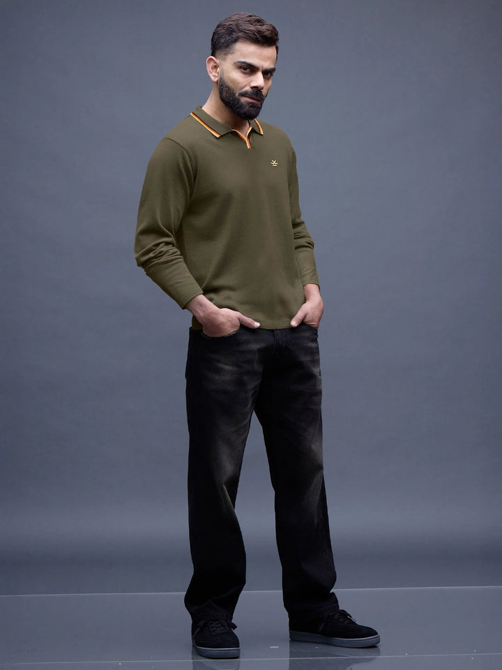 Men's Casual Slim fit Polo T-Shirt  | Olive