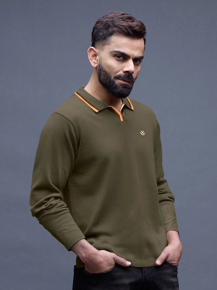 Men's Casual Slim fit Polo T-Shirt  | Olive