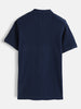 Waffle Textured Polo T-Shirt -  | Navy Blue