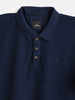Waffle Textured Polo T-Shirt -  | Navy Blue