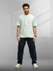 Logo Printed Oversized Fit T-Shirt | Light Green